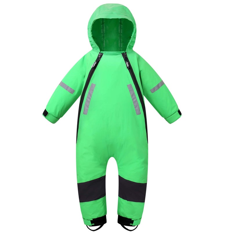 HAPIU Kids Toddler Rain Suit Muddy Buddy Waterproof Coverall,Green,2T,Upgraded - Image 1